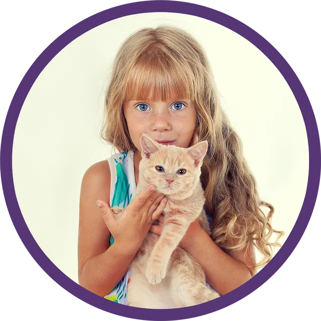 Cute little girl with her cat